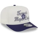 cappellino-curvo-beige-e-viola-snapback-9fifty-a-frame-chainstitch-dei-toronto-maple-leafs-nhl-di-new-era