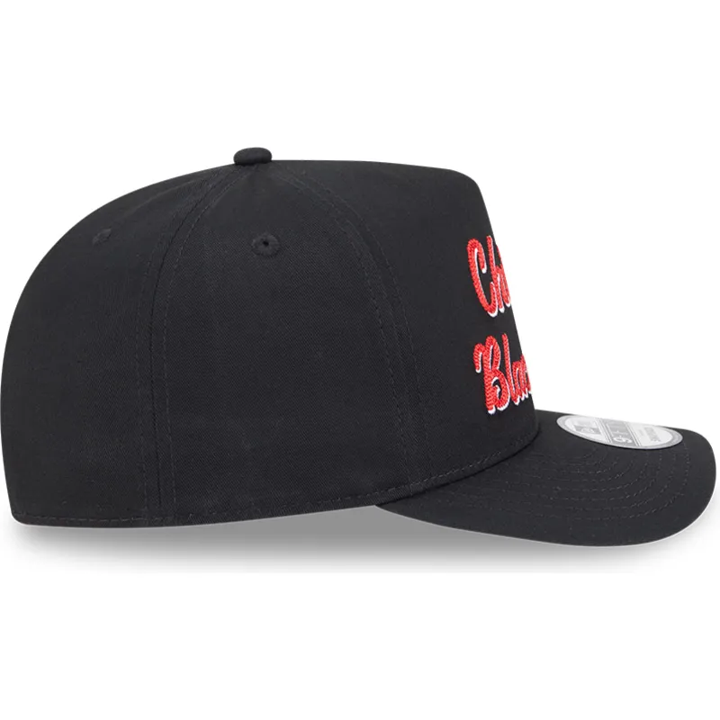 cappellino-curvo-nero-snapback-9fifty-a-frame-chainstitch-di-chicago-blackhawks-nhl-di-new-era
