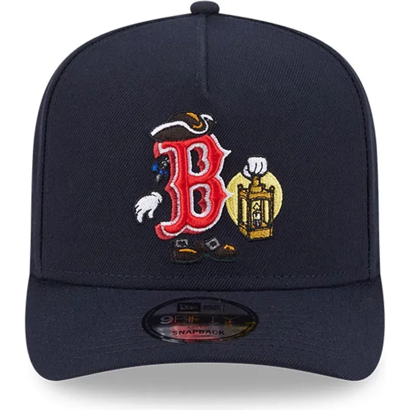 cappellino-curvo-blu-marino-snapback-9fifty-a-frame-cartoon-di-boston-red-sox-mlb-di-new-era