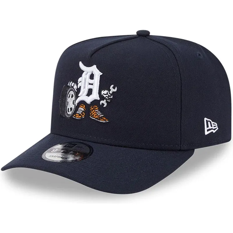 cappellino-curvo-blu-marino-snapback-9fifty-a-frame-cartoon-di-detroit-tigers-mlb-di-new-era