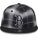 cappellino-piatto-nero-snapback-9fifty-retro-crown-plaid-dei-boston-red-sox-mlb-di-new-era