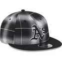cappello-nero-snapback-9fifty-retro-crown-plaid-degli-oakland-athletics-mlb-di-new-era