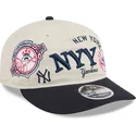 cappellino-curvo-beige-e-blu-navy-snapback-9fifty-retro-crown-scatter-dei-new-york-yankees-mlb-di-new-era