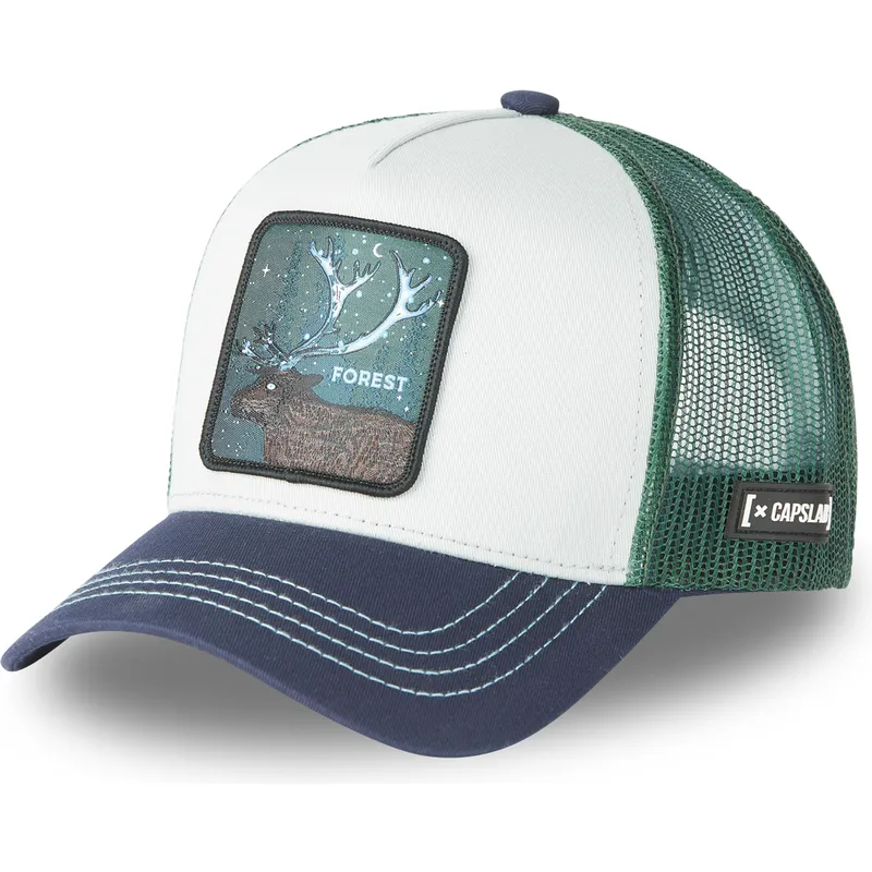 cappellino-trucker-bianco-verde-e-blu-cervo-forest-cas2-for3-beasts-di-capslab
