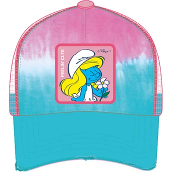 Cappellino trucker blu e rosa Puffetta SMU ETT2 I Puffi di Capslab