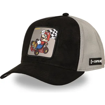 Cappellino trucker nero e grigio Mario Kart SMK3 CHE Super Mario Bros. di Capslab