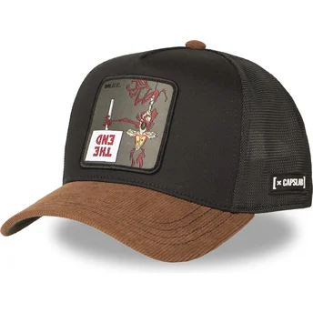 Cappellino trucker nero e marrone Coyote LOO12 WI2 Looney Tunes di Capslab
