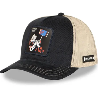 Berretto trucker nero e beige Harley Quinn DC10 HAR DC Comics di Capslab