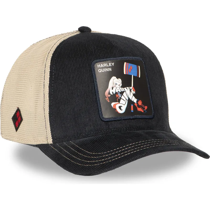 cappellino-trucker-nero-e-beige-harley-quinn-dc10-har-dc-comics-di-capslab
