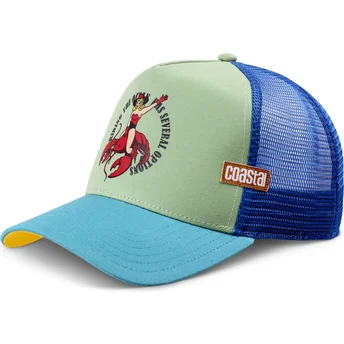 Gorra trucker blu e verde Cowgirl Option HFT di Coastal