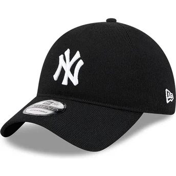 Cappellino nero con visiera curva regolabile 9TWENTY in lana Merino dei New York Yankees MLB di New Era