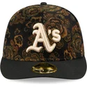 cappellino-curvo-nero-aderente-59fifty-low-profile-floral-cord-three-looms-printed-corduroy-degli-oakland-athletics-mlb-di-new-e