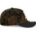 cappellino-curvo-nero-aderente-59fifty-low-profile-floral-cord-three-looms-printed-corduroy-degli-oakland-athletics-mlb-di-new-e