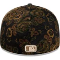 cappellino-curvo-nero-aderente-59fifty-low-profile-floral-cord-three-looms-printed-corduroy-dei-new-york-yankees-mlb-di-new-er