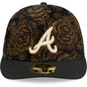 cappellino-curvo-nero-regolabile-59fifty-low-profile-floral-cord-three-looms-printed-corduroy-degli-atlanta-braves-mlb-di-new-er