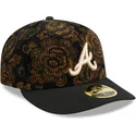 cappellino-curvo-nero-aderente-59fifty-low-profile-floral-cord-three-looms-printed-corduroy-degli-atlanta-braves-mlb-di-new-er