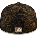 cappellino-curvo-nero-aderente-59fifty-low-profile-floral-cord-three-looms-printed-corduroy-dei-detroit-tigers-mlb-di-new-era