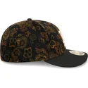 cappello-curvo-nero-aderente-59fifty-low-profile-floral-cord-three-looms-printed-corduroy-dei-los-angeles-dodgers-mlb-di-new-era