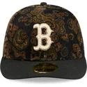 cappellino-curvo-nero-aderente-59fifty-low-profile-floral-cord-three-looms-printed-corduroy-dei-boston-red-sox-mlb-di-new-era