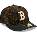 cappellino-curvo-nero-aderente-59fifty-low-profile-floral-cord-three-looms-printed-corduroy-dei-boston-red-sox-mlb-di-new-era