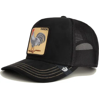 Cappellino trucker nero gallo Cock Golden Suede The Farm di Goorin Bros.