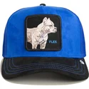 cappellino-trucker-blu-e-nero-con-pitbull-flex-pitbull-suede-the-farm-di-goorin-bros