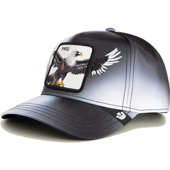 Gorra curva nera snapback aquila Free Steal This Hat Wings The Farm di Goorin Bros.