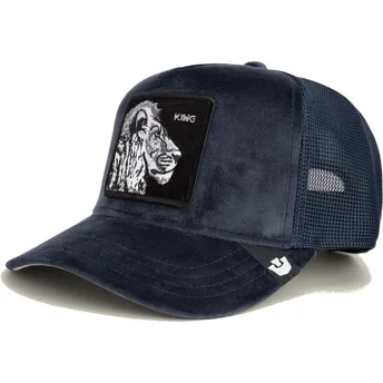 Cappellino trucker blu marino leone King Lion Velour The Farm di Goorin Bros.