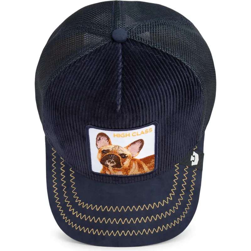 cappellino-trucker-blu-marino-cane-bulldog-francese-high-class-remix-the-farm-di-goorin-bros