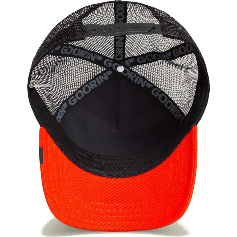 cappellino-trucker-nero-e-arancione-volpe-good-looks-sport-the-farm-di-goorin-bros