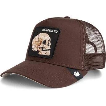 Cappello trucker marrone teschio The Cancelled Skull Grit The Farm di Goorin Bros.