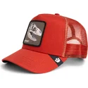 gorra-trucker-rossa-dinosauro-t-rex-the-extinct-skull-grit-the-farm-di-goorin-bros