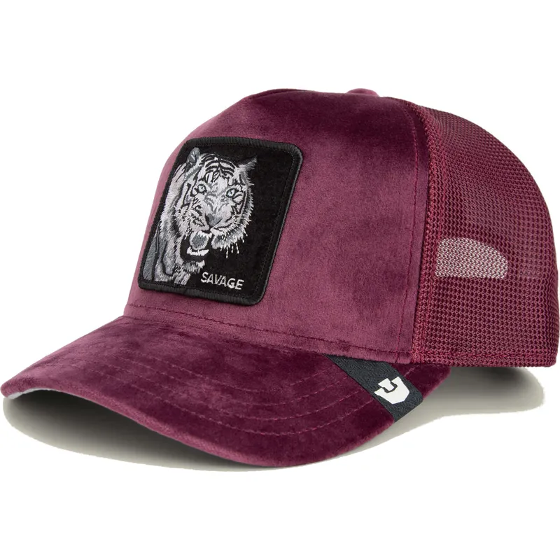 cappellino-trucker-granata-tigre-savage-tiger-velour-the-farm-di-goorin-bros
