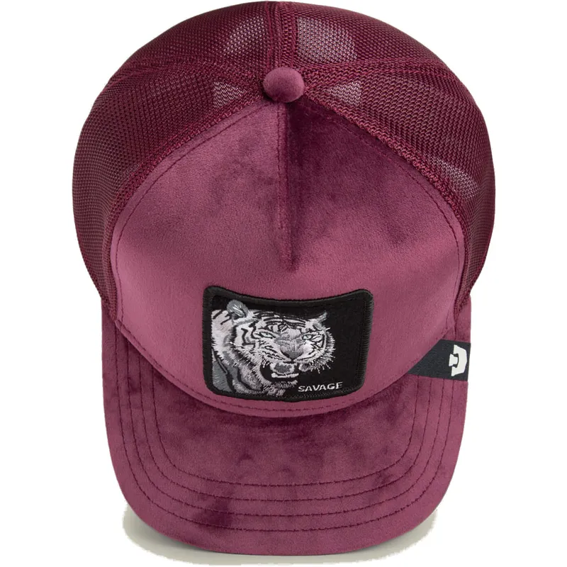 cappellino-trucker-granata-tigre-savage-tiger-velour-the-farm-di-goorin-bros