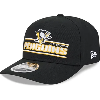 Cappellino nero curvo snapback 9SEVENTY Stretch Snap Stated dei Pittsburgh Penguins NHL di New Era