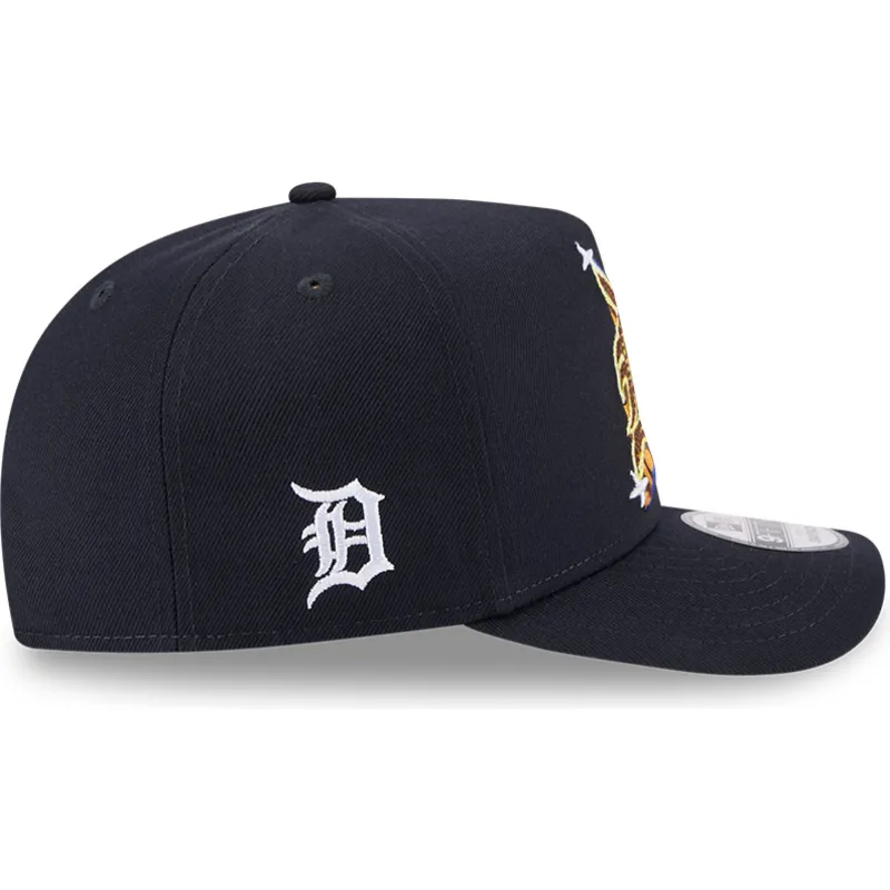 cappellino-curvo-blu-marino-snapback-9fifty-a-frame-emblem-di-detroit-tigers-mlb-di-new-era