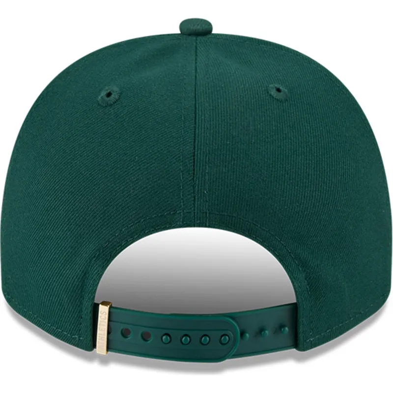 cappellino-curvo-verde-snapback-9fifty-a-frame-emblem-di-oakland-athletics-mlb-di-new-era