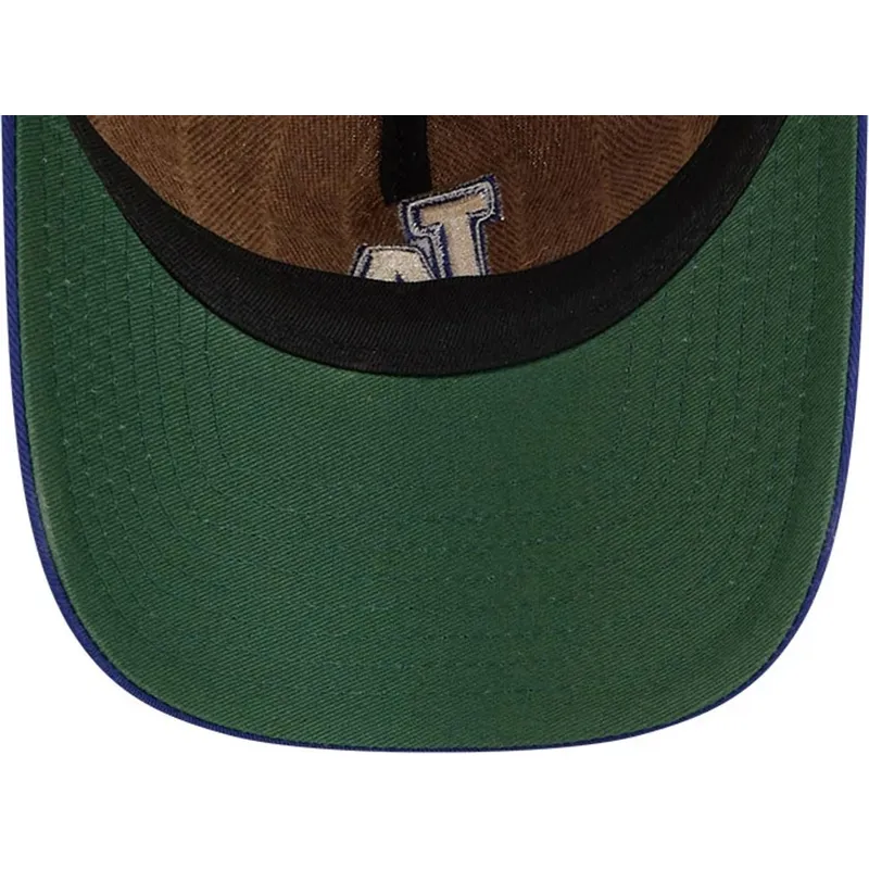 cappellino-curvo-marrone-e-blu-regolabile-9twenty-a-frame-wool-pinstripe-di-los-angeles-dodgers-mlb-di-new-era