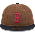 cappellino-piatto-marrone-e-blu-navy-regolabile-9fifty-retro-crown-wool-pinstripe-dei-boston-red-sox-mlb-di-new-era