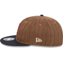 cappellino-piatto-marrone-e-blu-navy-regolabile-9fifty-retro-crown-wool-pinstripe-dei-boston-red-sox-mlb-di-new-era