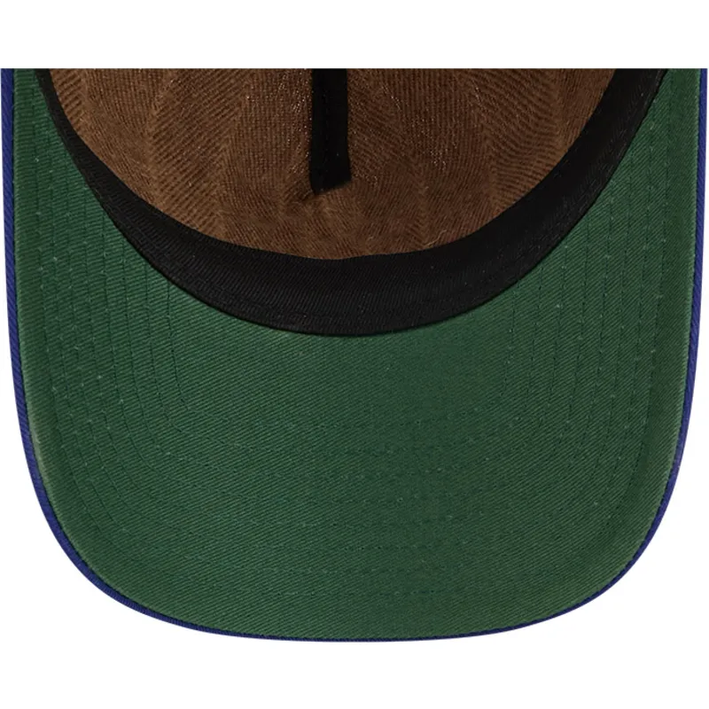 cappellino-curvo-marrone-e-blu-marino-regolabile-9twenty-a-frame-wool-pinstripe-di-detroit-tigers-mlb-di-new-era