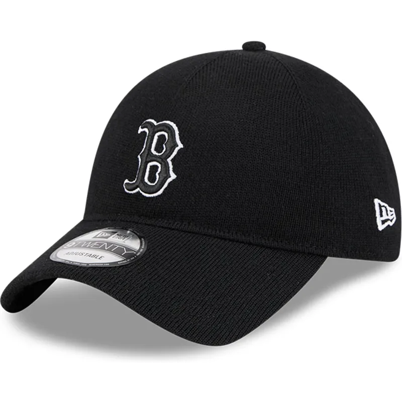 cappellino-curvo-nero-regolabile-9twenty-merino-wool-di-boston-red-sox-mlb-di-new-era