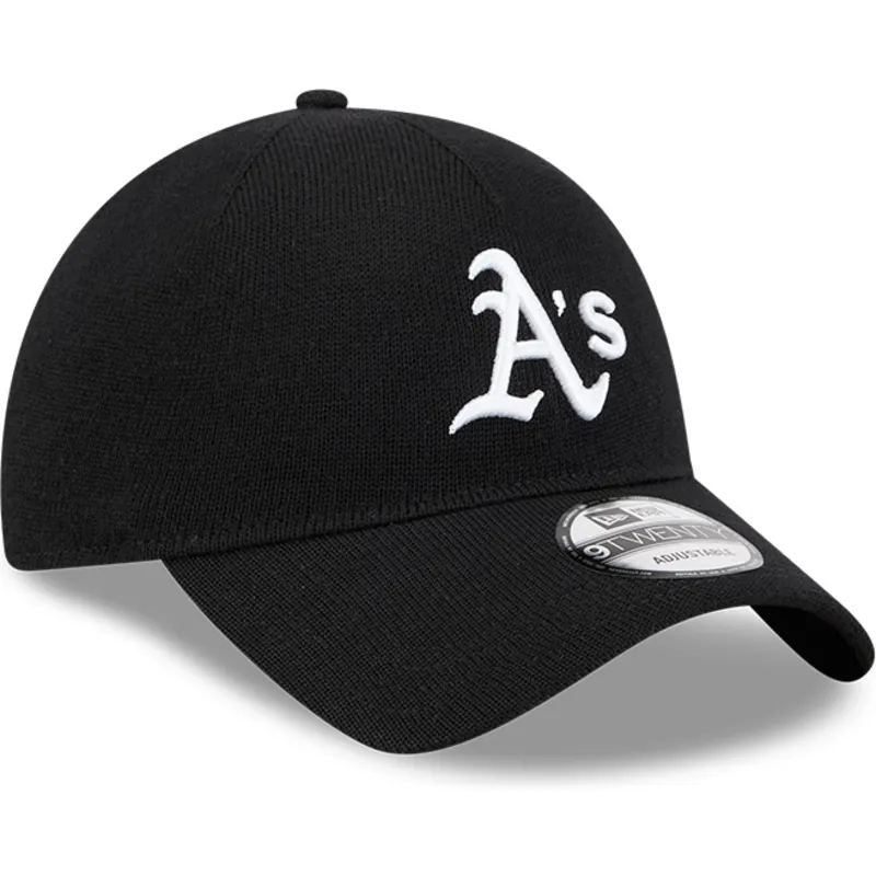 cappellino-curvo-nero-regolabile-9twenty-merino-wool-di-oakland-athletics-mlb-di-new-era