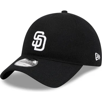 Cappellino curvo nero regolabile 9TWENTY Merino Wool di San Diego Padres MLB di New Era