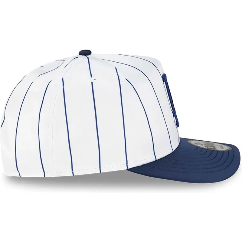 cappellino-visiera-curva-bianco-e-blu-snapback-9fifty-a-frame-satin-pinstripe-di-los-angeles-dodgers-mlb-di-new-era