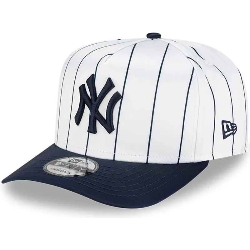 cappellino-visiera-curva-bianco-e-blu-marino-snapback-9fifty-a-frame-satin-pinstripe-di-new-york-yankees-mlb-di-new-era