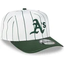 cappello-snapback-bianco-e-verde-9fifty-a-frame-satin-pinstripe-degli-oakland-athletics-mlb-di-new-era