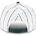 cappellino-curvo-bianco-e-verde-snapback-9fifty-a-frame-satin-pinstripe-di-oakland-athletics-mlb-di-new-era