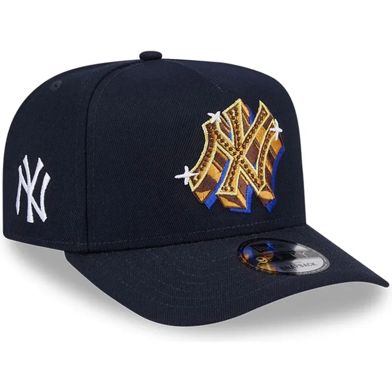 cappellino-curvo-blu-marino-snapback-9fifty-a-frame-emblem-di-new-york-yankees-mlb-di-new-era