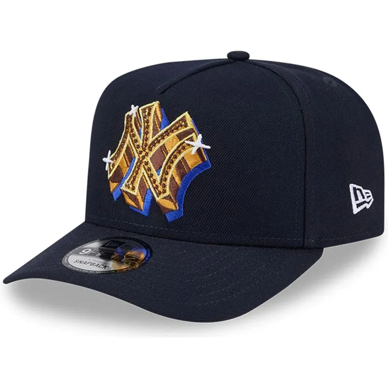 cappellino-curvo-blu-marino-snapback-9fifty-a-frame-emblem-di-new-york-yankees-mlb-di-new-era